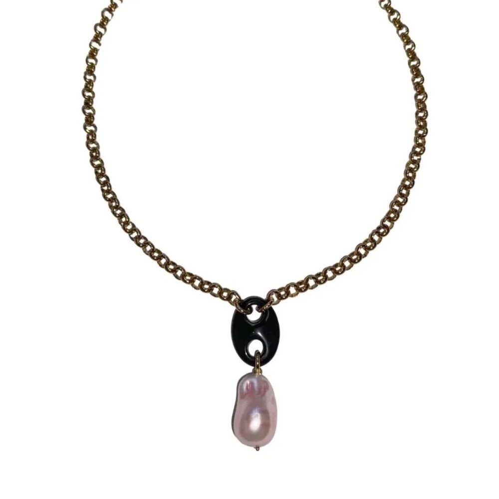 NEW Notte Mari Necklace in Onyx with Pearl